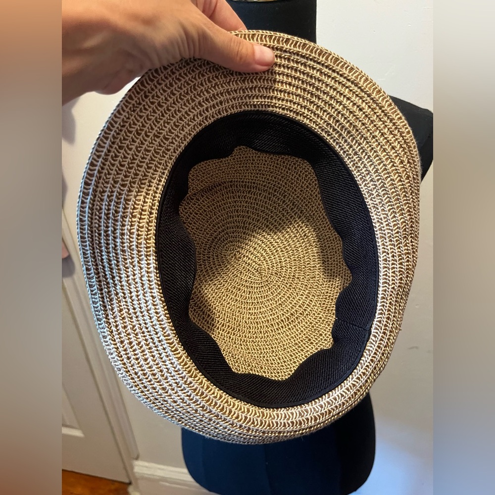 SAC Suzette Art Couture Straw Fedora Hat Size M - Picture 7 of 10